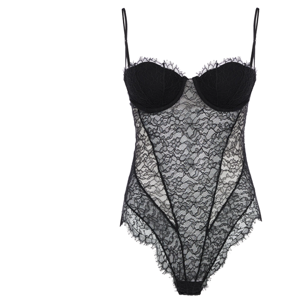 Spell on you Body in pizzo color onice