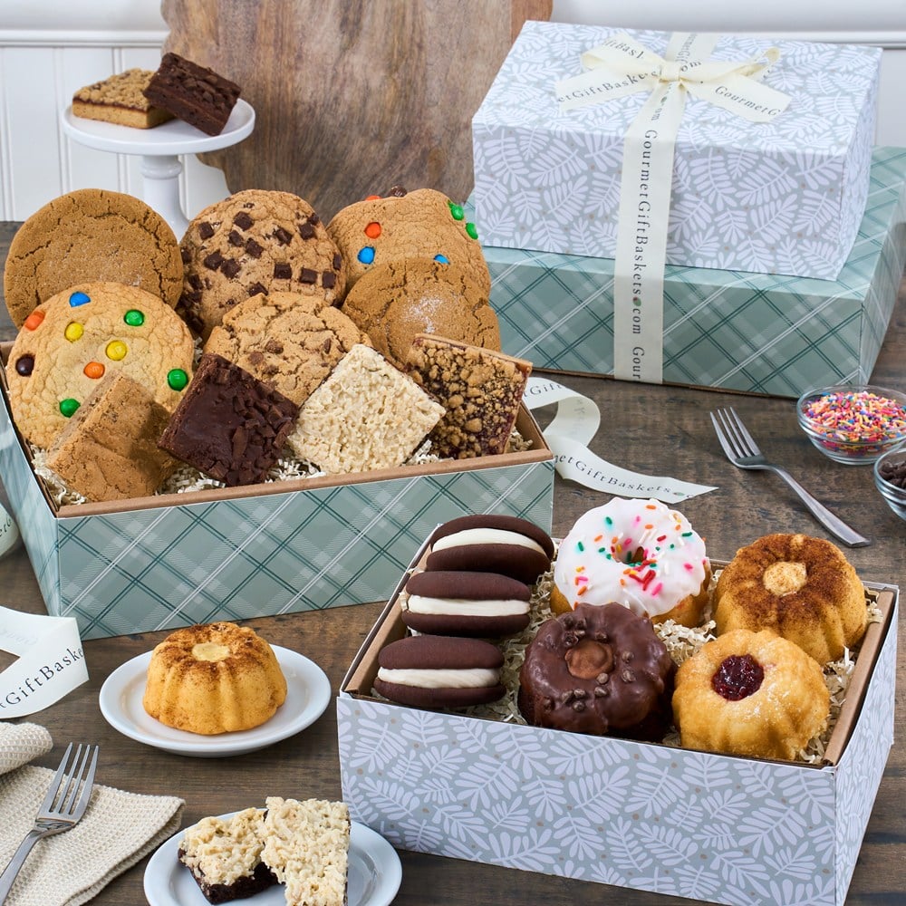 Chocolate and Vanilla Baked Goods Gift Tower Deluxe