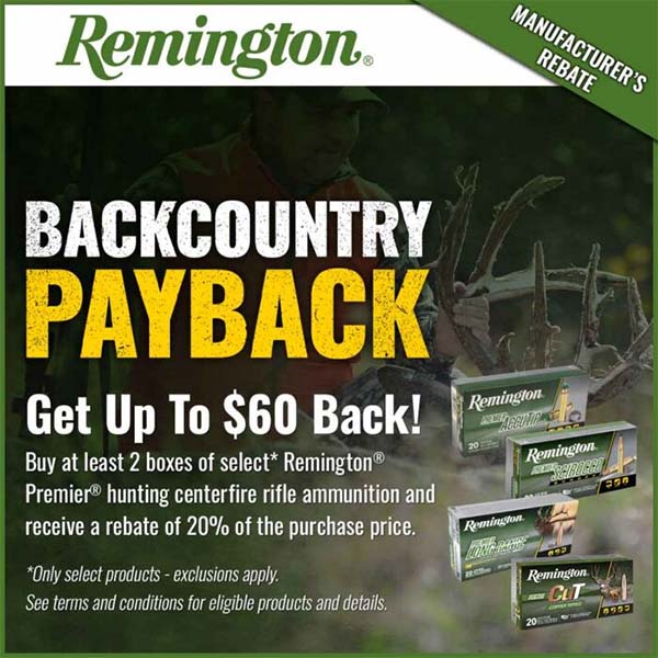 Remington Backcountry Payback Rebate 2026
