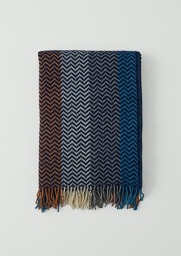 Striped Chevron Wool Blanket