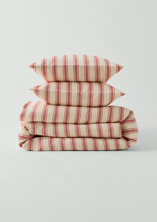 Fjord Flannel Stripe Cotton Pillowcase Set