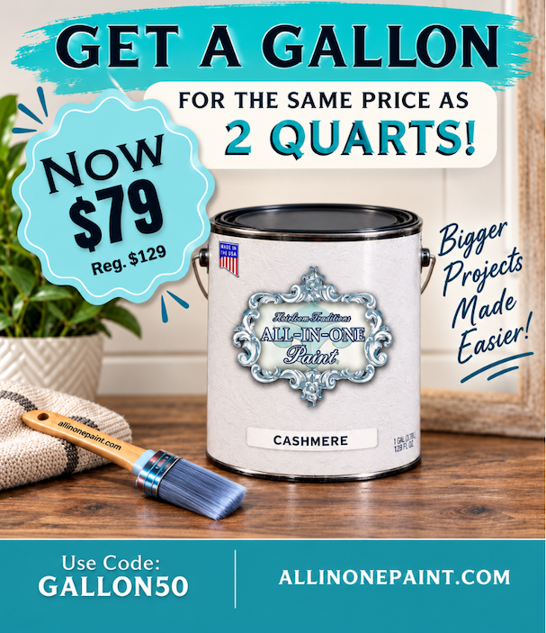 Save $50 on gallons of ALL-IN-ONE Paint with code GALLON50.