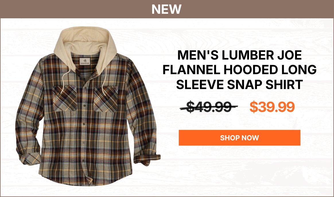 Men's Lumber Joe Flannel Hooded Long Sleeve Snap Shirt
