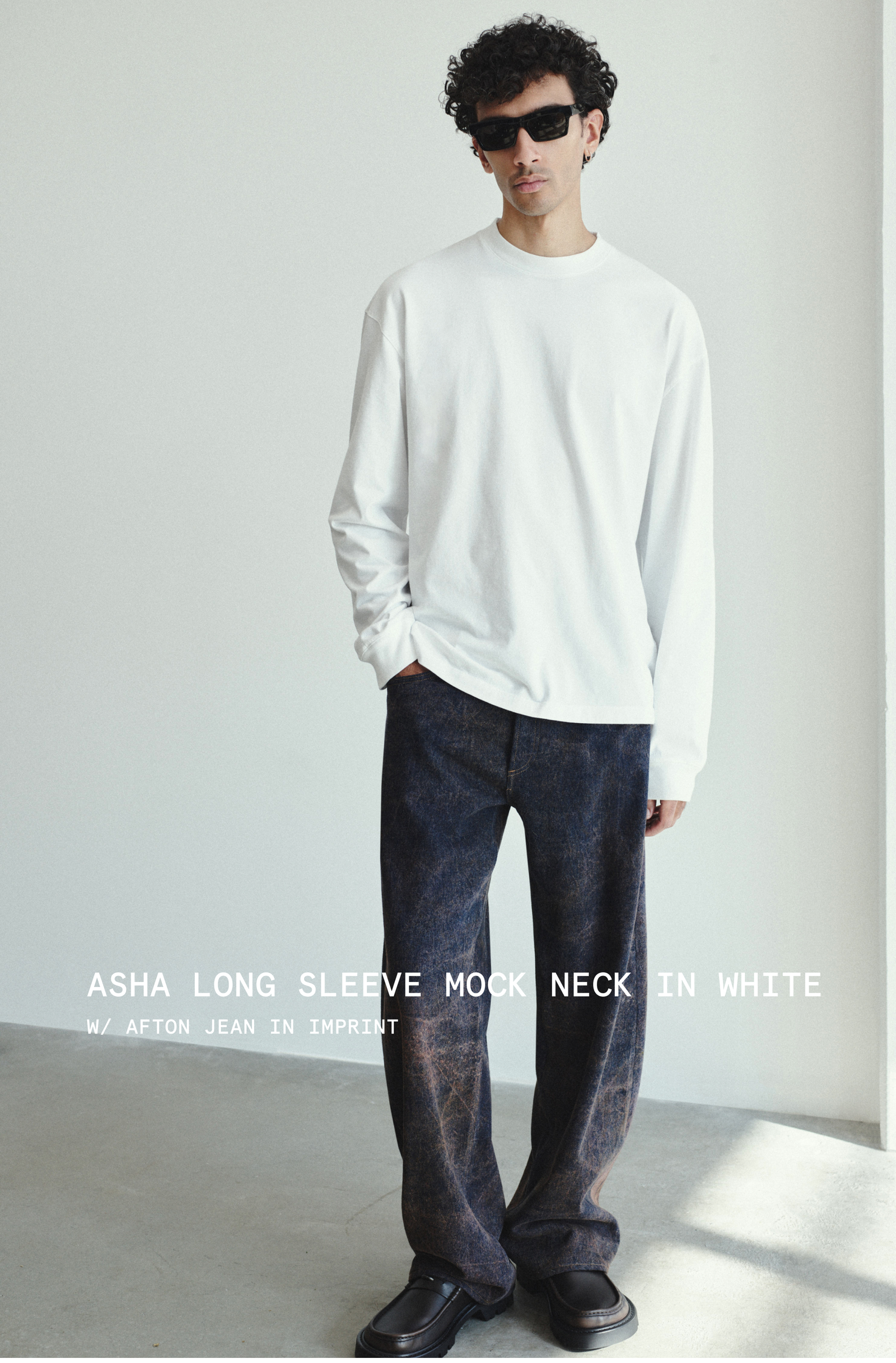 Asha Long Sleeve Mock Neck in White
