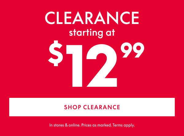 Clearance from $12.99