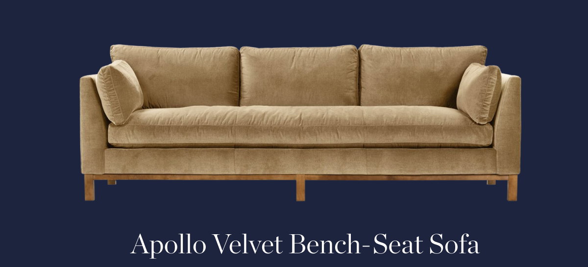 Apollo Velvet Bench Seat Sofa