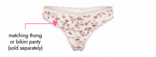 Matching thong or bikini panty sold separately