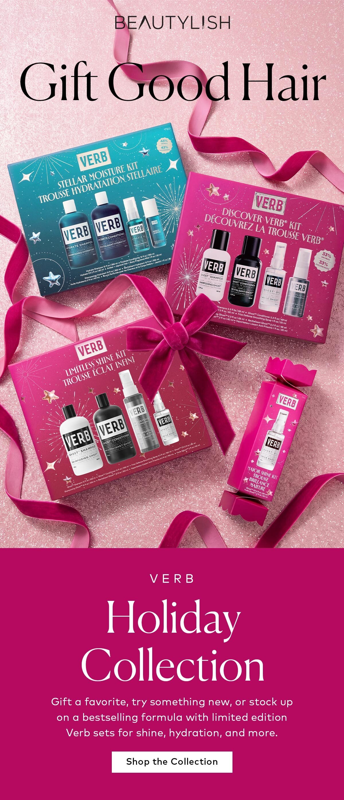 Gift a favorite, try something new, or stock up on a bestselling formula with limited edition Verb sets for shine, hydration, and more. Shop them here at Beautylish.com