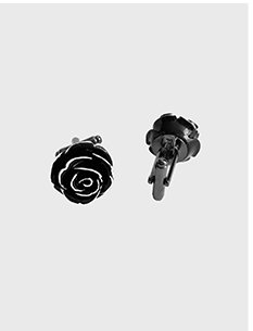 Black Flower Cufflinks