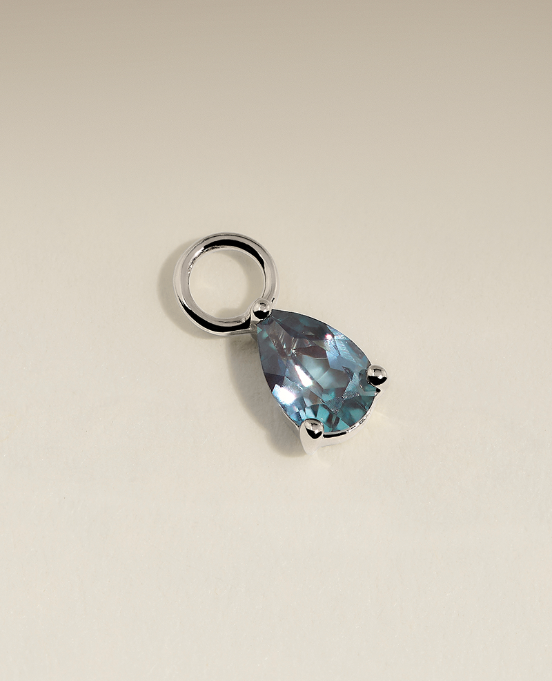 Alexandrite June Earring Charm in Solid White Gold