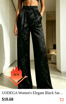 UODEGA Women s Elegant Black Satin...