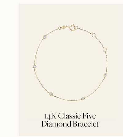 14K Classic Five Diamond Bracelet