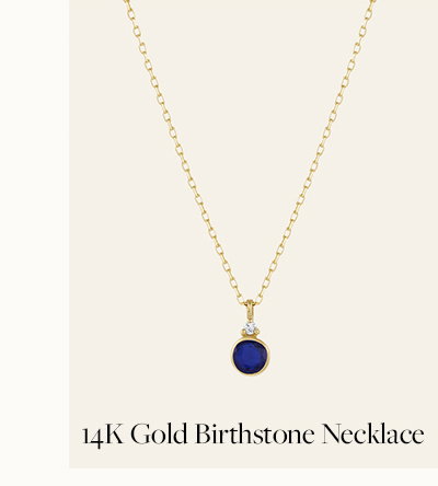 14K Gold Birthstone Necklace