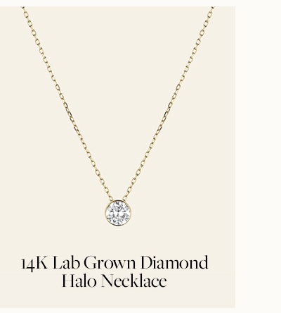 14K Lab Grown Diamond Halo Necklace