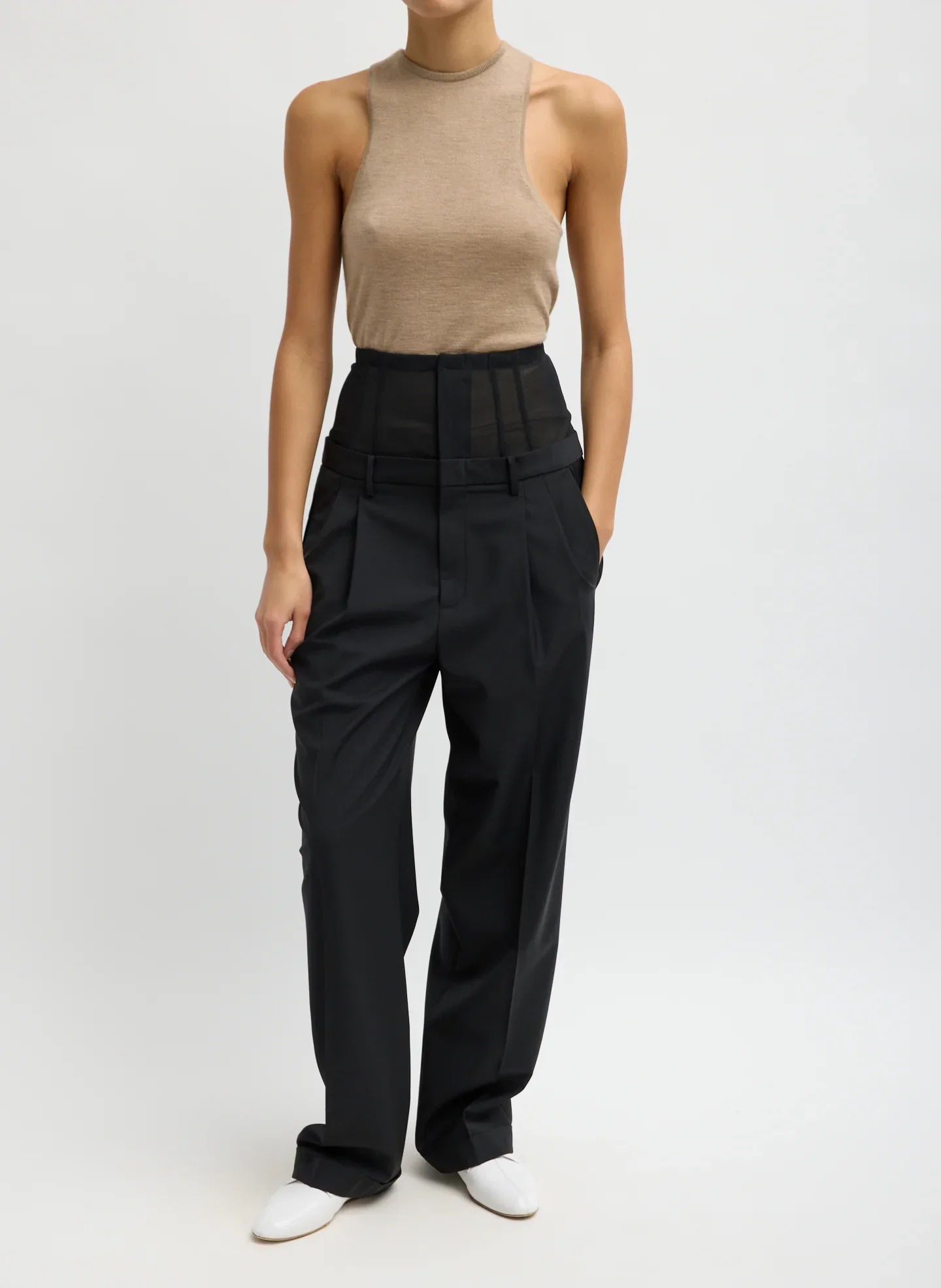 Image of Recycled Tropical Wool Corset Trouser
