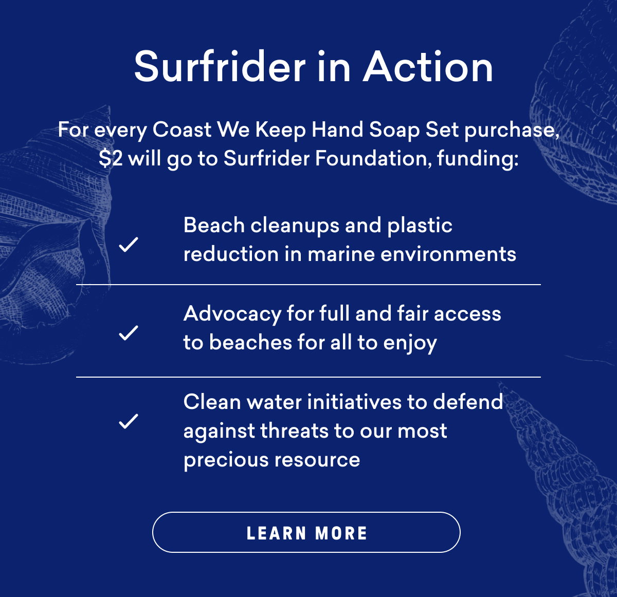 Your donation is supporting the Surfrider Foundation!
