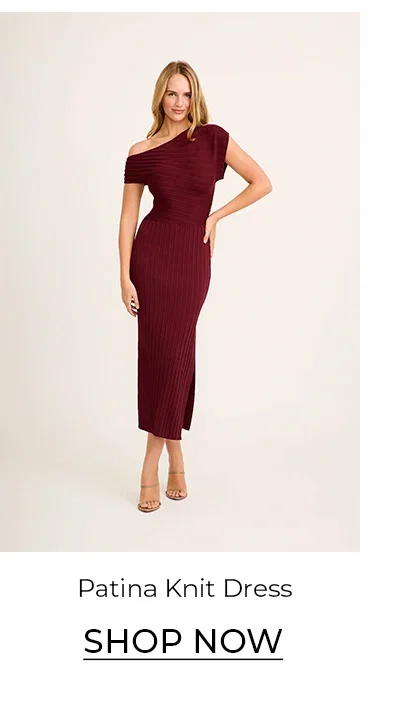 Patina Maxi Off Shoulder Knit Dress in Wine