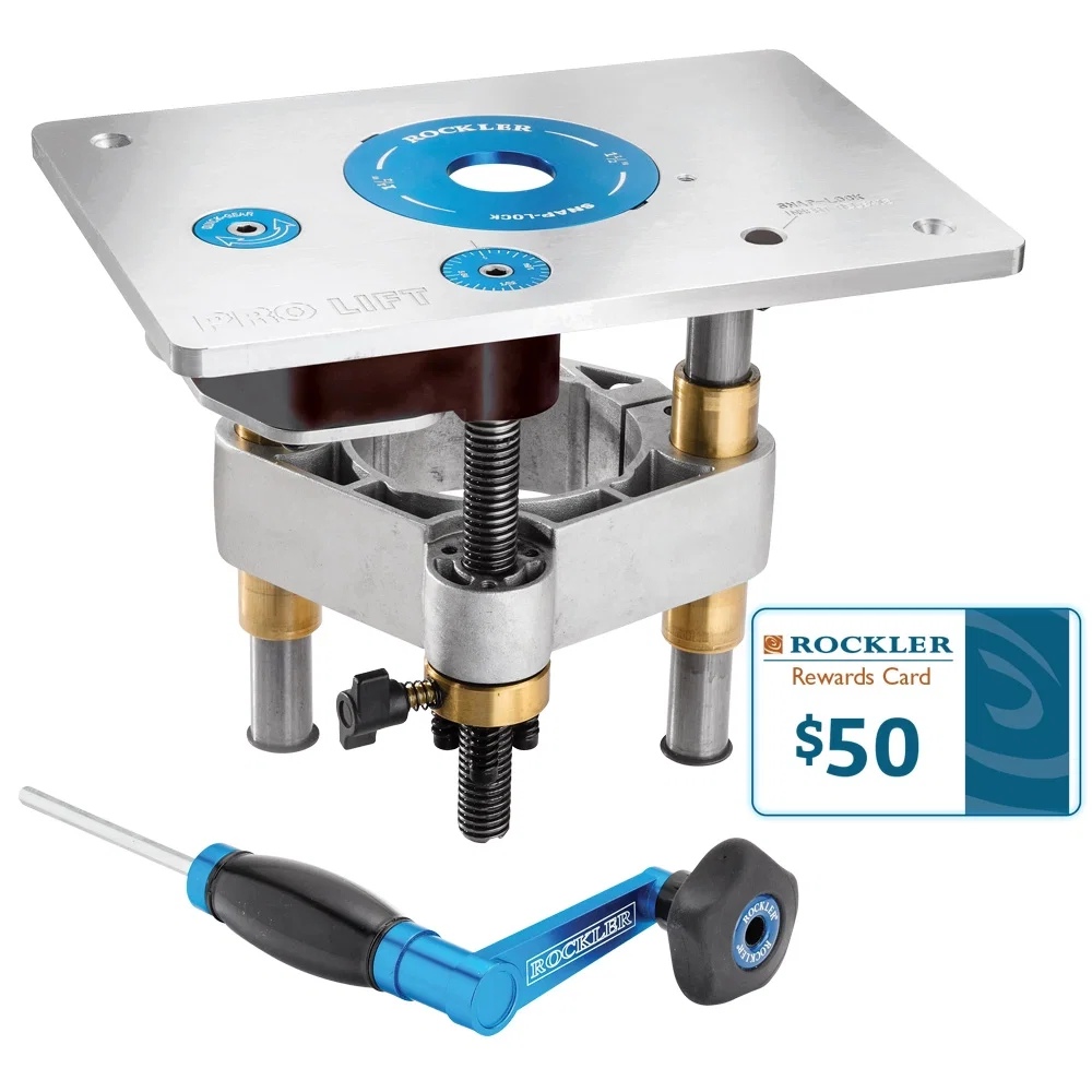 Rockler Pro Router Lift, 8-1/4'' x 11-3/4'' plate (Fits Rockler Tables)