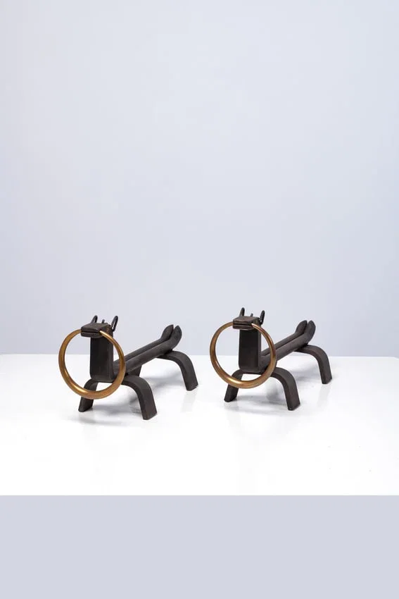 Osvaldo Borsani (1911-1985) Pair of andirons