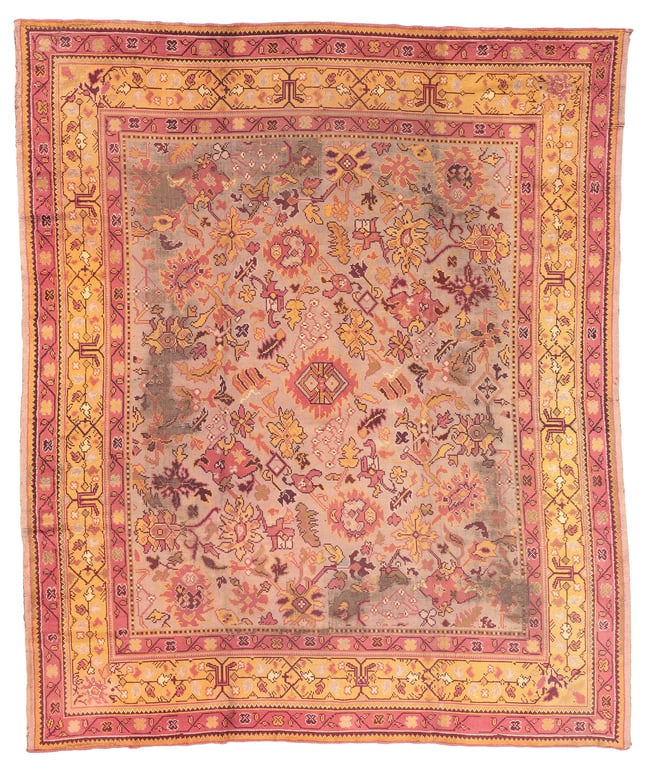 Oushak Style Donegal Rug, Ireland, Ca. 1900, 10'7'' x 12'8''