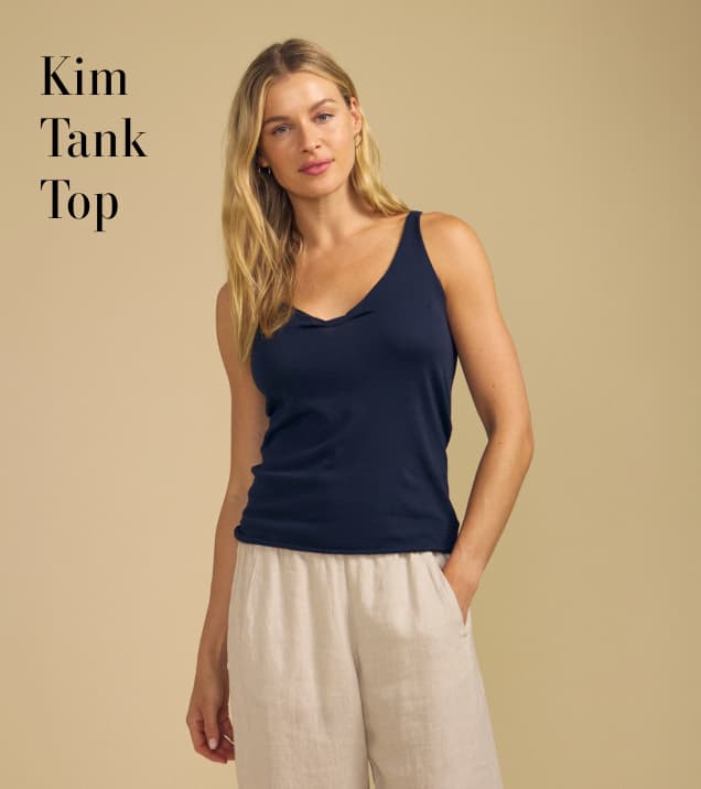 Image of model wearing Kim in Navy.