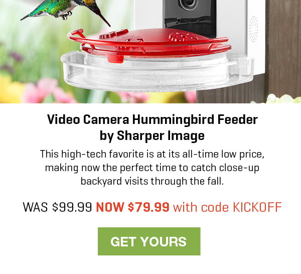 It's our best deal of the season: save big on our Video Camera Hummingbird Feeder