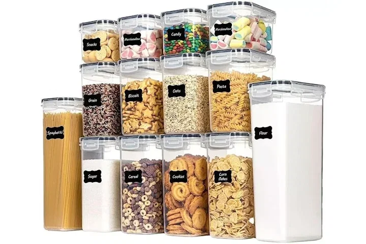 Optimera köket med 14-pack förvaringsburkar för torrvaror