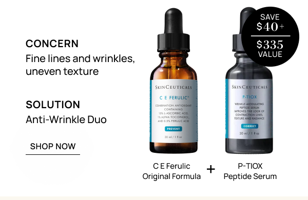 SkinCeuticals Anti-Wrinkle Duo: C E Ferulic & P-TIOX (Worth $335.00)