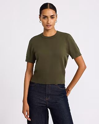 Skimming Short Sleeve Sweater in Airy Soft