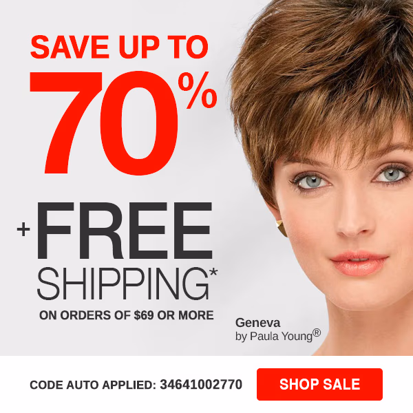 UP TO 70% OFF SALE + FREE SHIPPING ON $69+