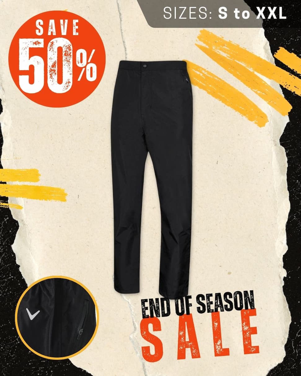 Callaway Golf Mens 2026 Ace Waterproof Taped Seams Breathable Trousers