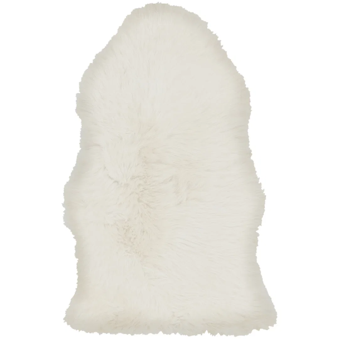Finis Handmade Sheepskin White Area Rug
