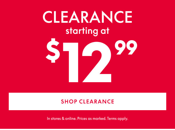Clearance from $12.99