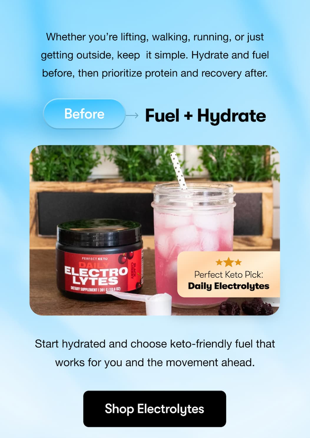 Before - fuel & hydrate