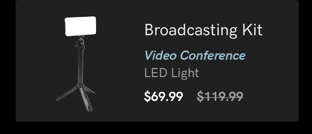 Broadcast Lighting Kit (Open Box) is on sale for $69.99.