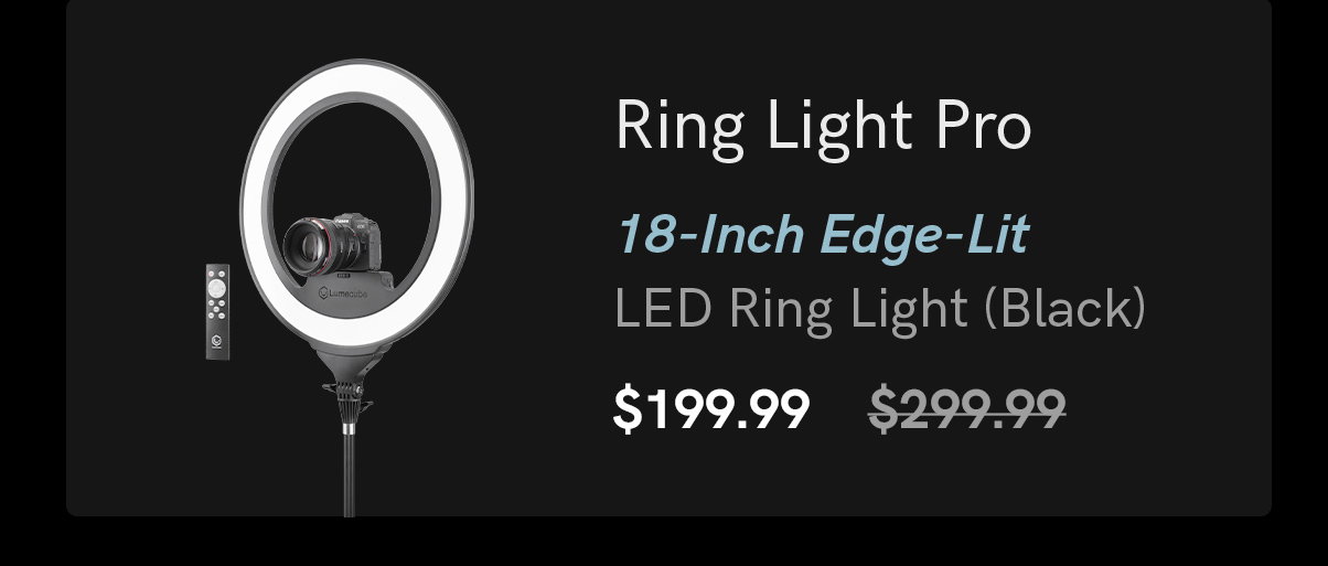 Ring Light Pro (Open Box) is on sale for $199.99.