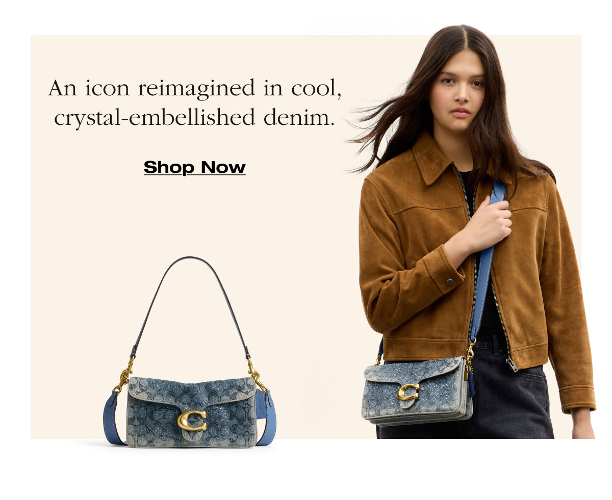 An icon reimagined in cool, crystal-embellished denim. Shop Now