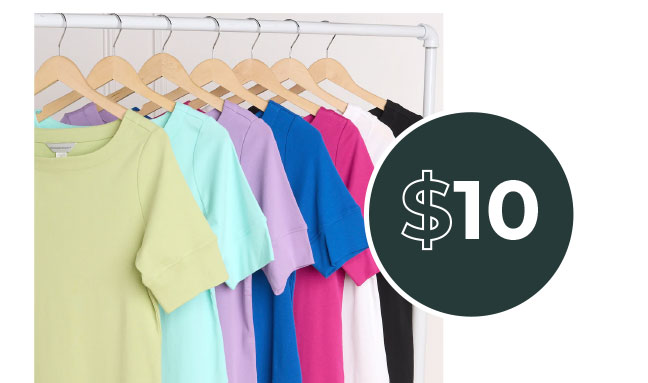 $10 Elbow Sleeve Boatneck Perfect Tee