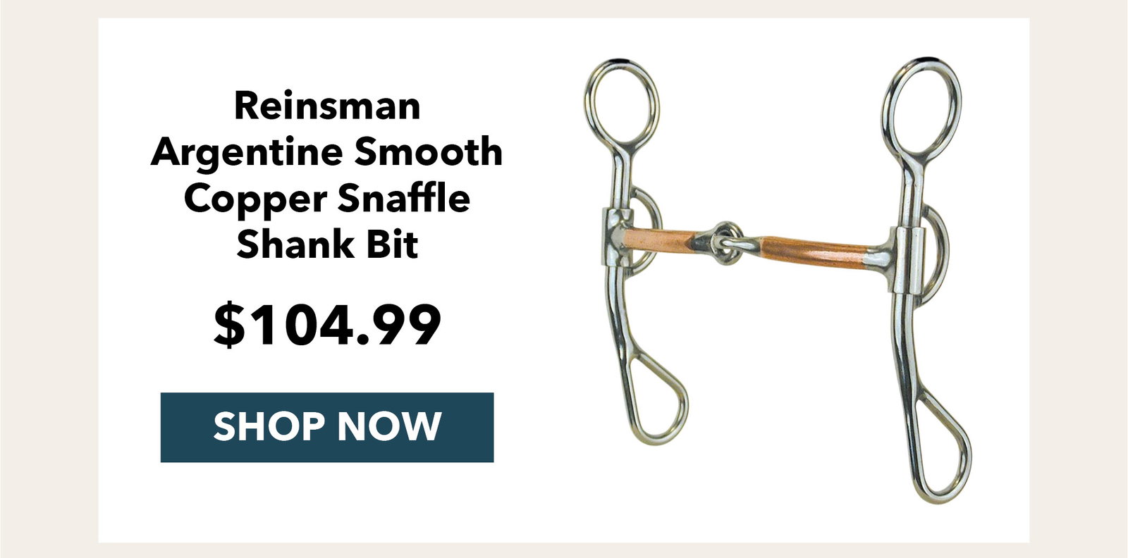 Argentine Smooth Copper Snaffle Shank Bit