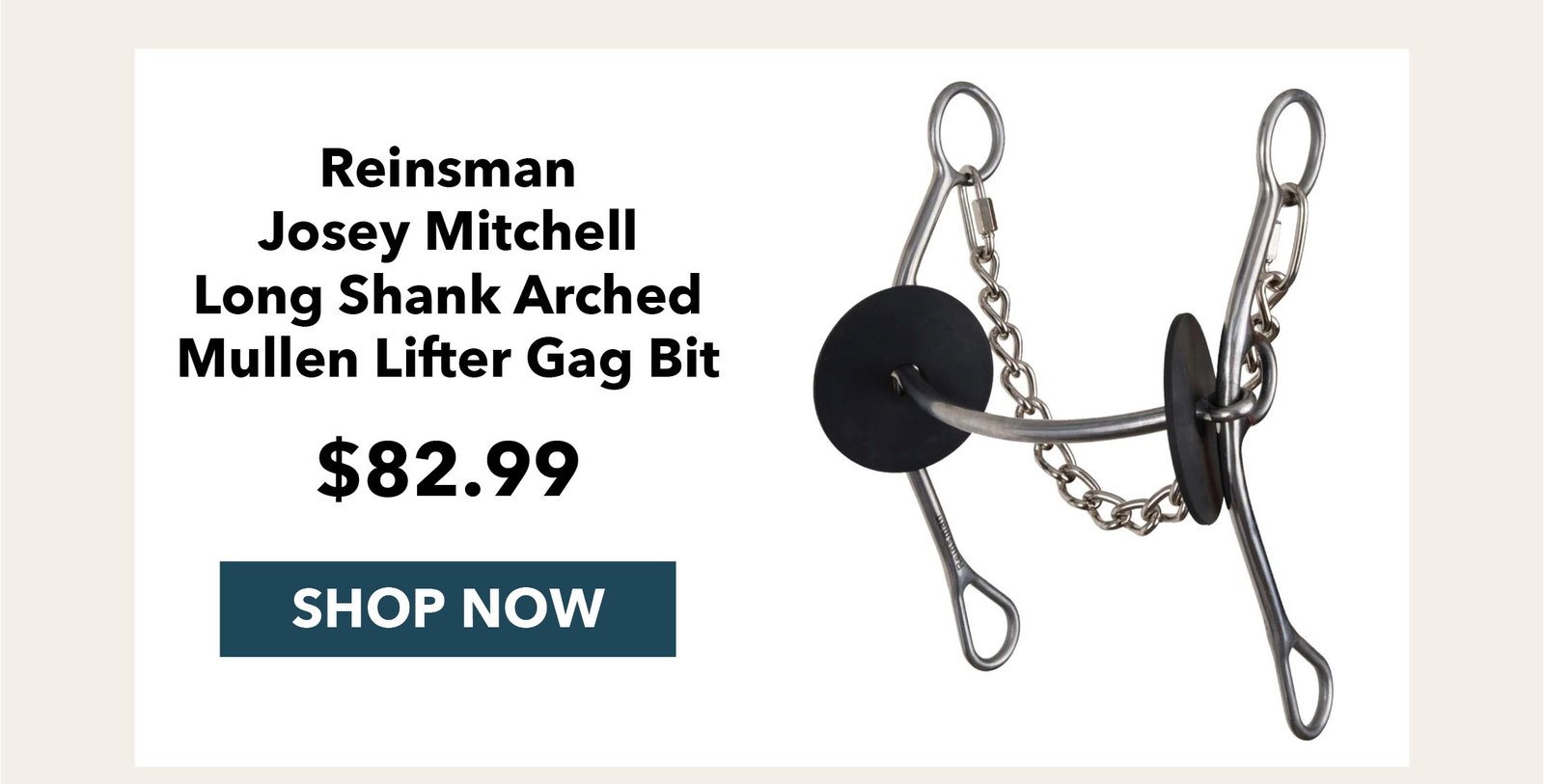 Josey Mitchel Long Shank Arched Gag Bit
