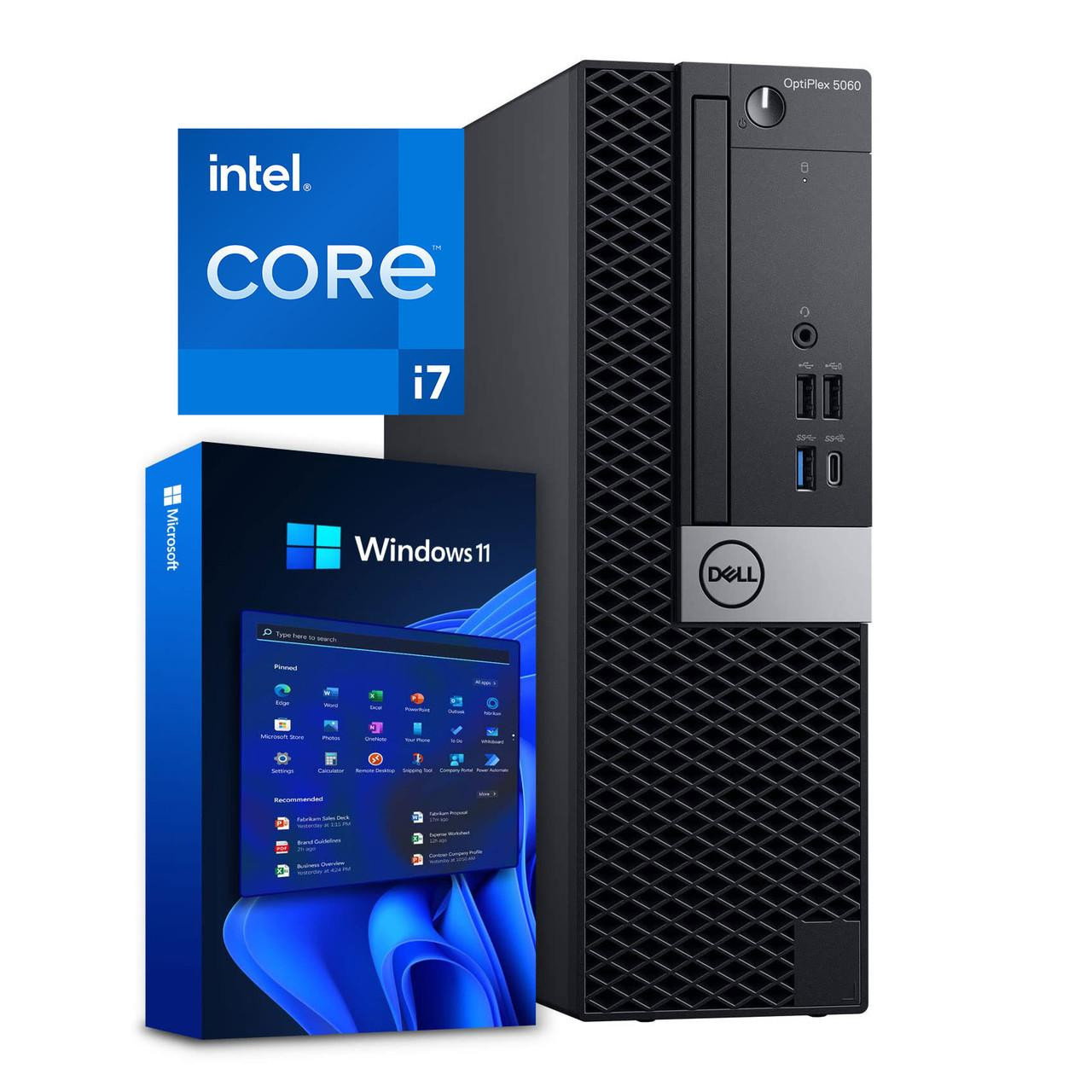 Image of Dell Optiplex 5060 SFF Core i7 Windows 11 PC Dual Monitor Supports