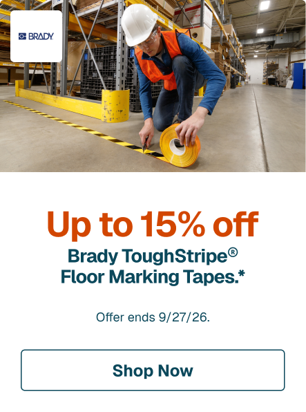 Up to 15% off Brady ToughStripe® Floor Marking Tapes.*