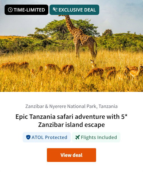 Epic Tanzania safari adventure with 5* Zanzibar island escape