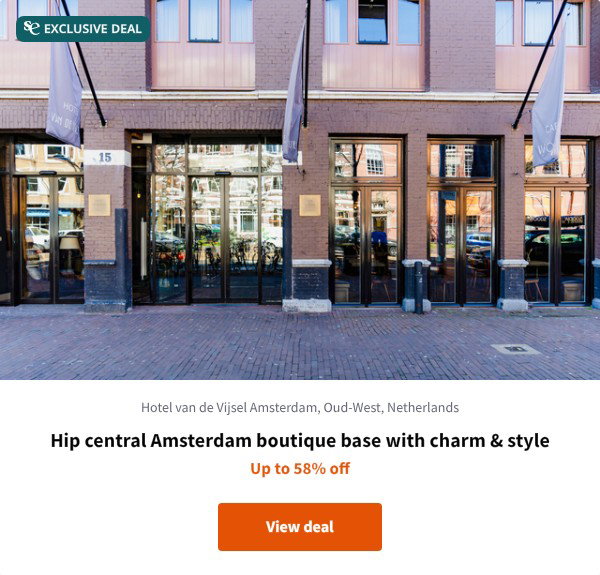Hip central Amsterdam boutique base with charm & style