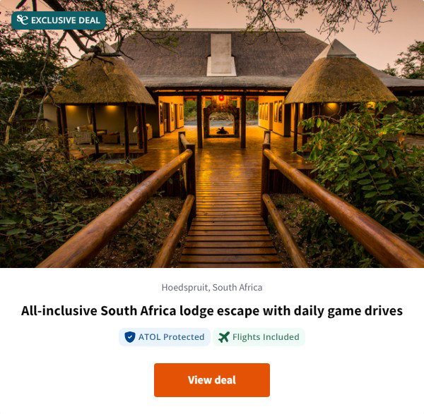 All-inclusive South Africa lodge escape with daily game drives