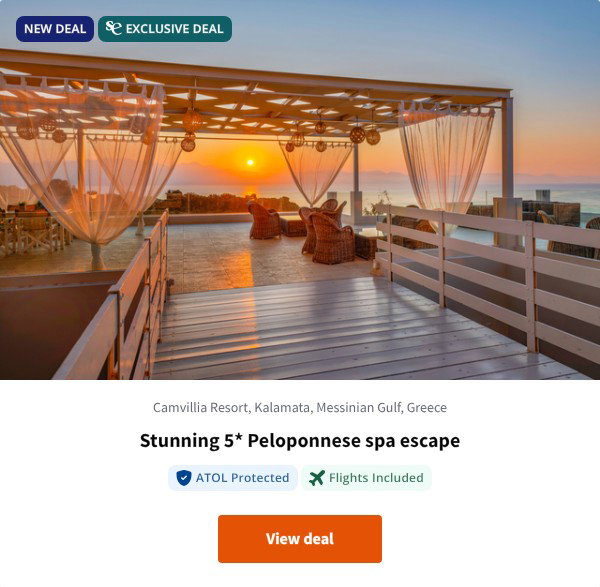 Stunning 5* Peloponnese spa escape