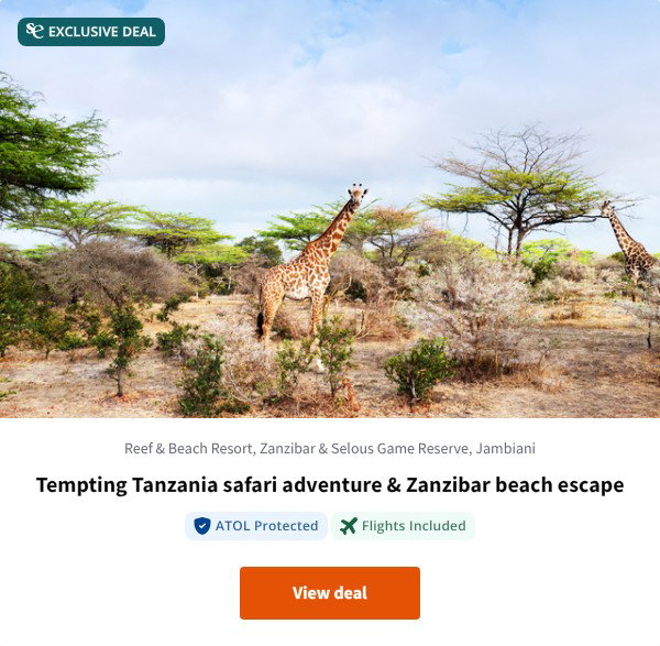 Tempting Tanzania safari adventure & Zanzibar beach escape