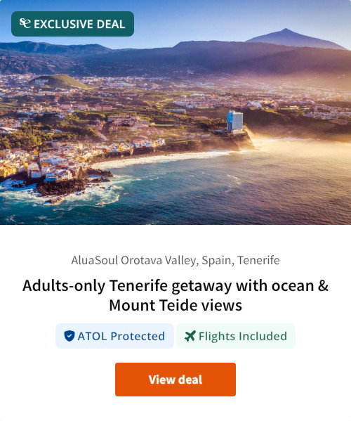 Adults-only Tenerife getaway with ocean &amp; Mount Teide views