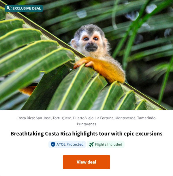 Breathtaking Costa Rica highlights tour with epic excursions