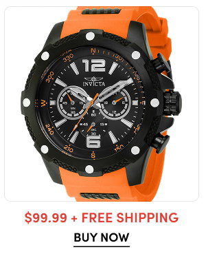 INV-43002  INVICTA | Men's 50mm I-Force Quartz Chronograph Silicone Strap Watch – $99.99 + FREE SHIPPING